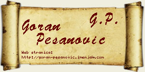 Goran Pešanović vizit kartica